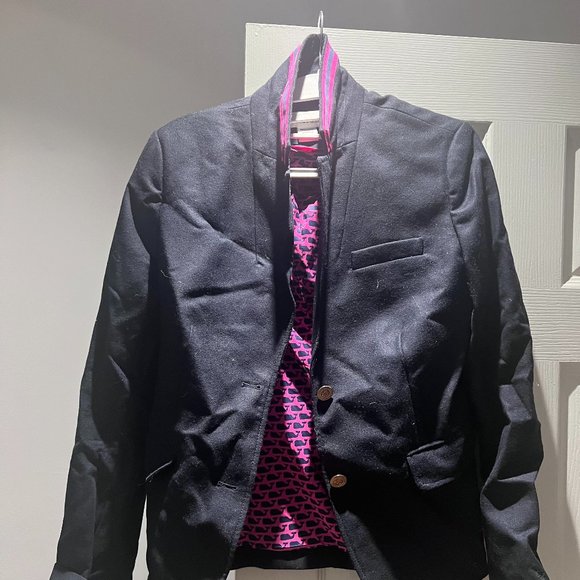 Vineyard Vines Navy Blue Blazer with Pink Trim - Picture 2 of 5